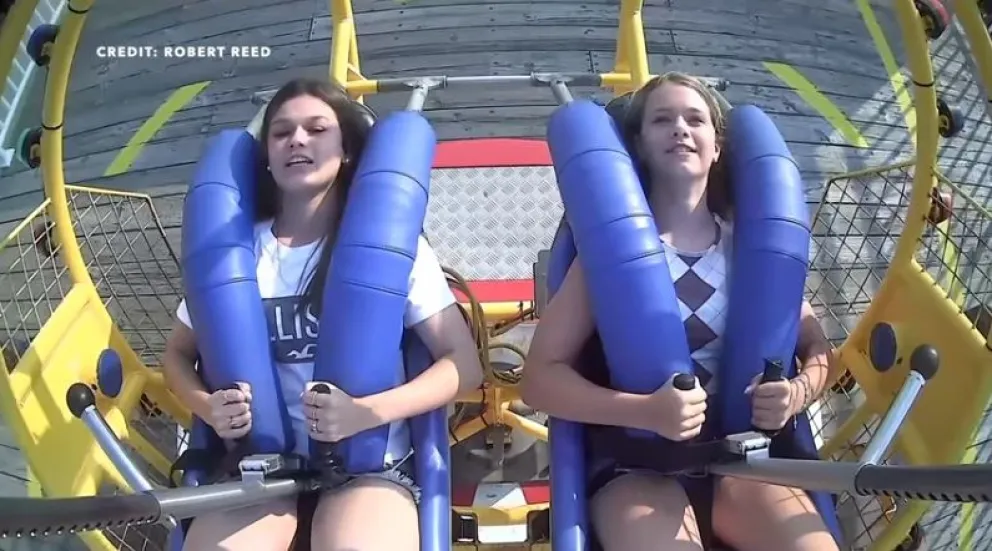 De película: estaba en una montaña rusa y una gaviota se le atascó en el cuello