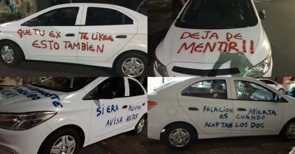 "Si era poliamor, avisá antes": su novio le fue infiel y ella le "escrachó" el auto