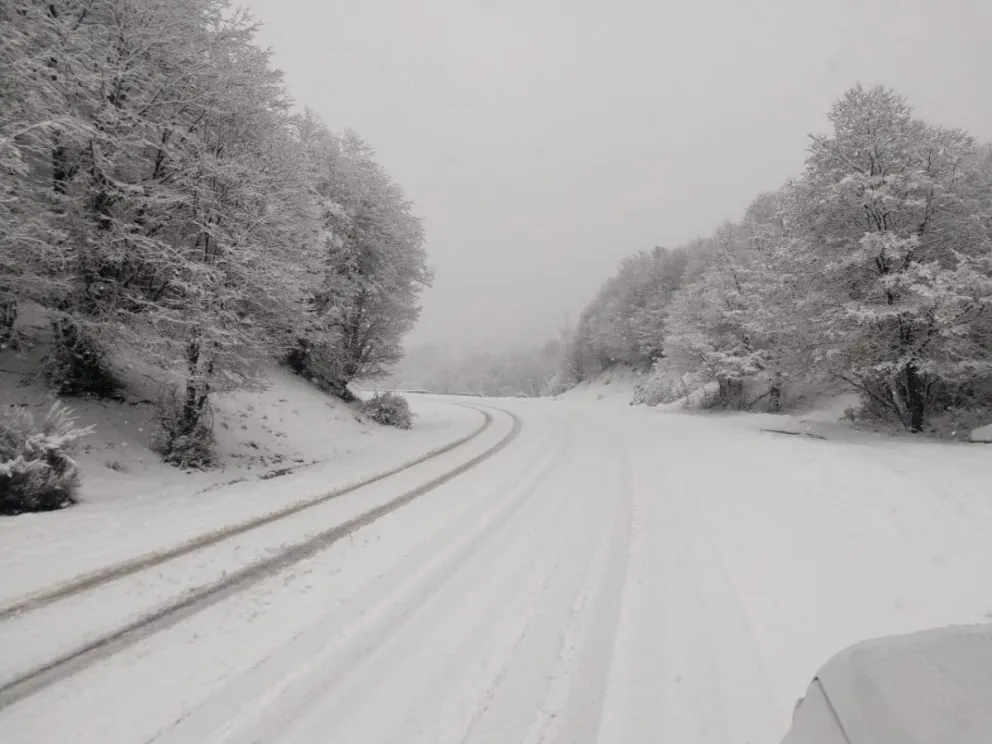Por intensas nevadas, suspenden el tránsito en la ruta Siete Lagos