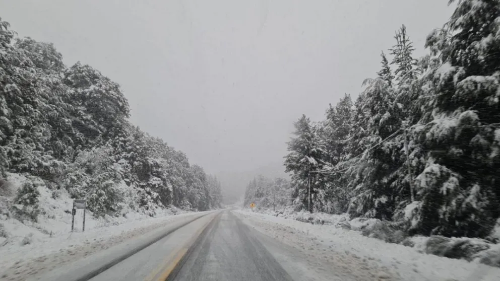 Piden transitar con extrema precaución entre El Bolsón y Bariloche por fuertes neviscas 