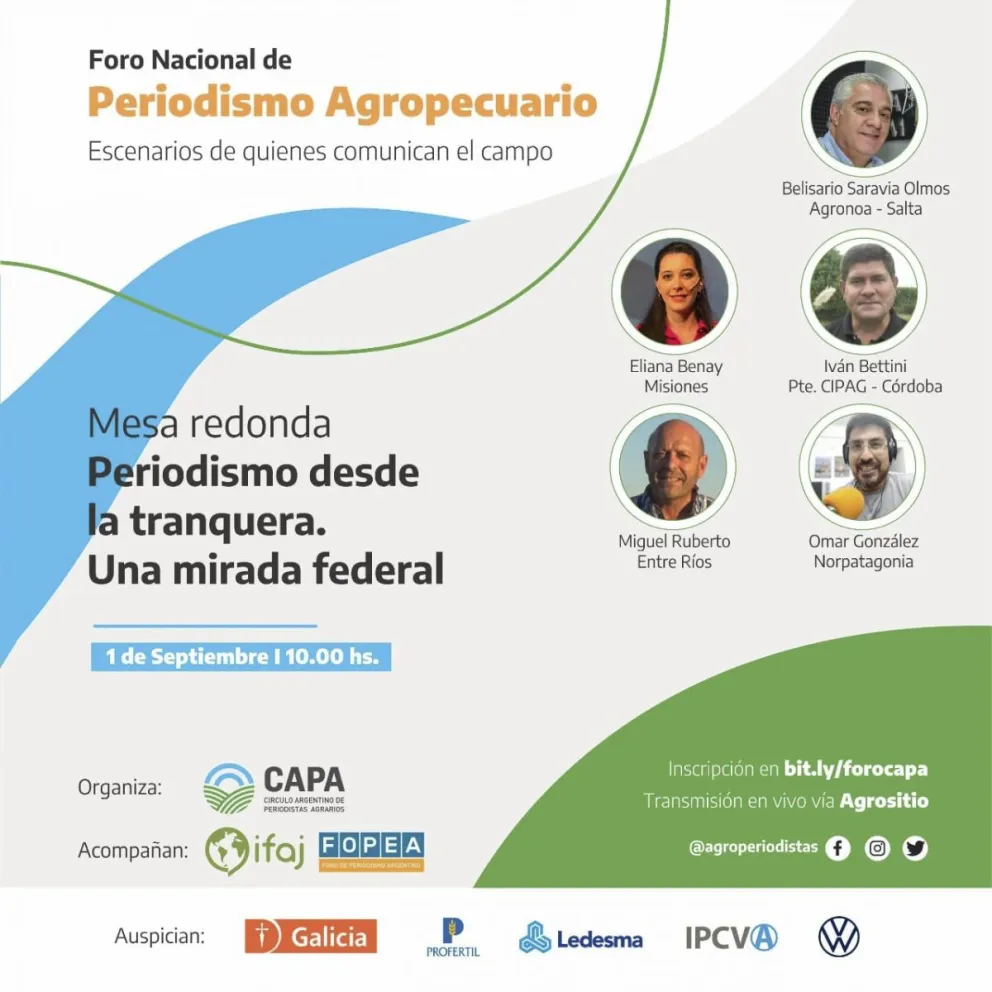 Lanzan el foro “Periodismo desde la Tranquera. Una mirada Federal”. 