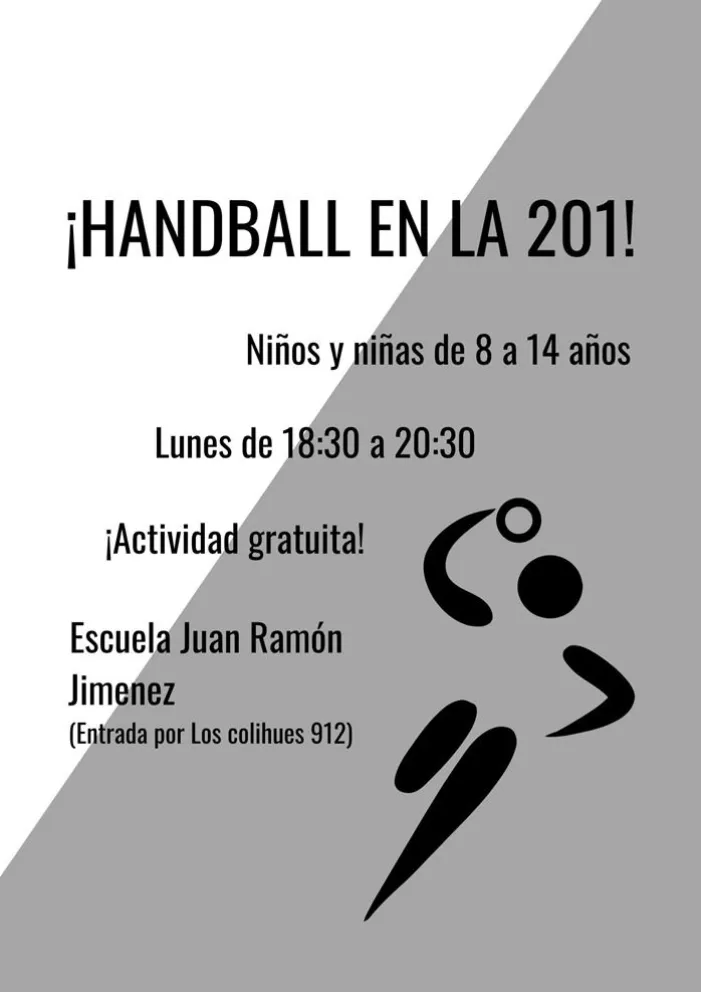 Reinicia la escuela gratuita de handball
