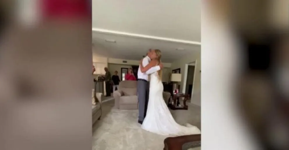 Viajó más de 1200 km para bailar el vals con su abuelo que no pudo ir a la boda
