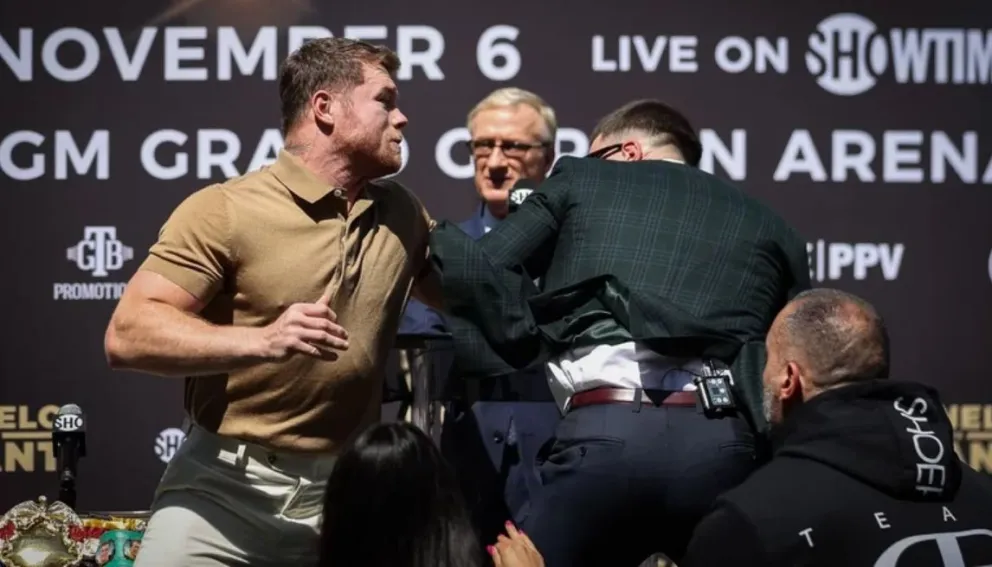Video viral: Canelo Álvarez terminó a las piñas con su próximo rival Caleb Plant