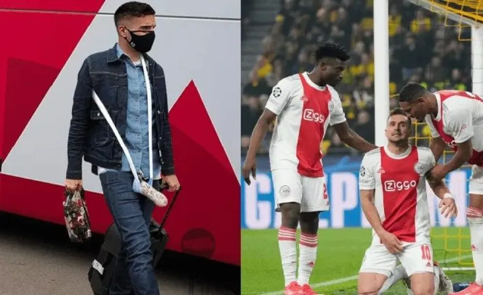 Jugador del Ajax fue a entrenar con un yeso en el pene tras un golpazo: video de la lesión