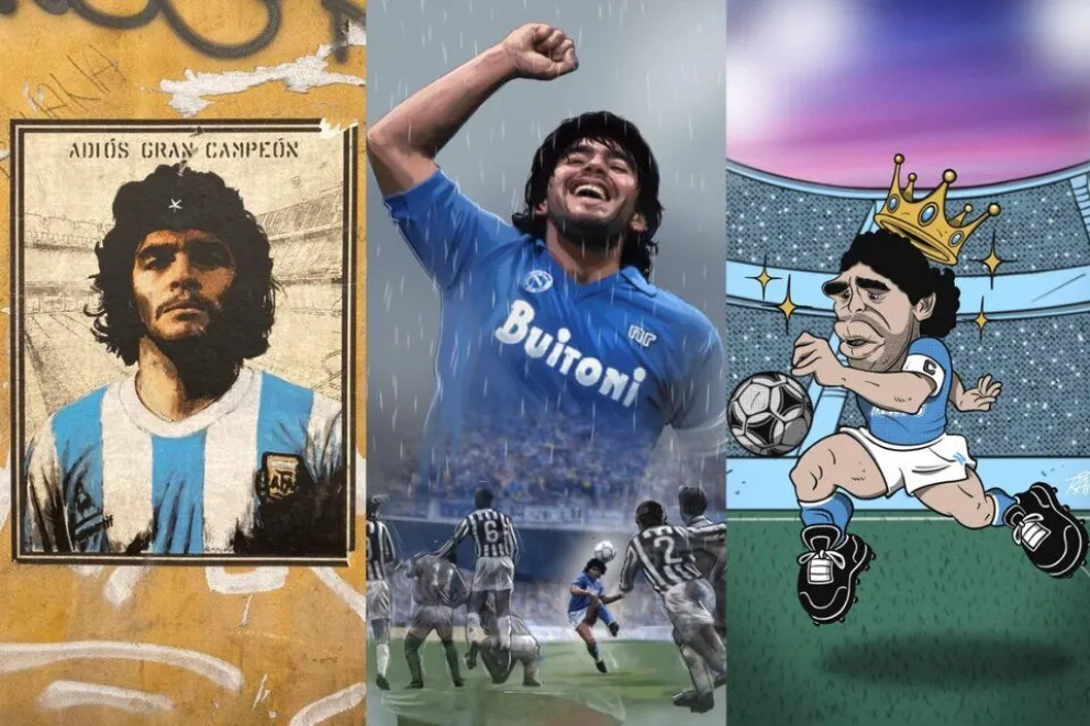 Los clubes en los que jugó Diego Maradona le rindieron homenaje
