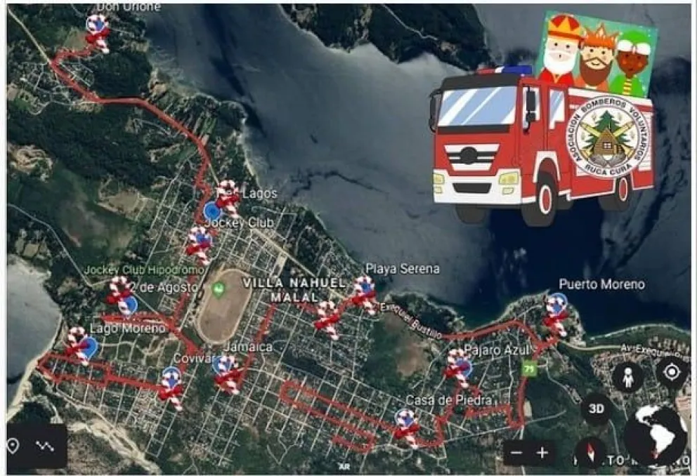 Papá Noel recorrerá los barrios en un móvil de Bomberos Ruca Cura