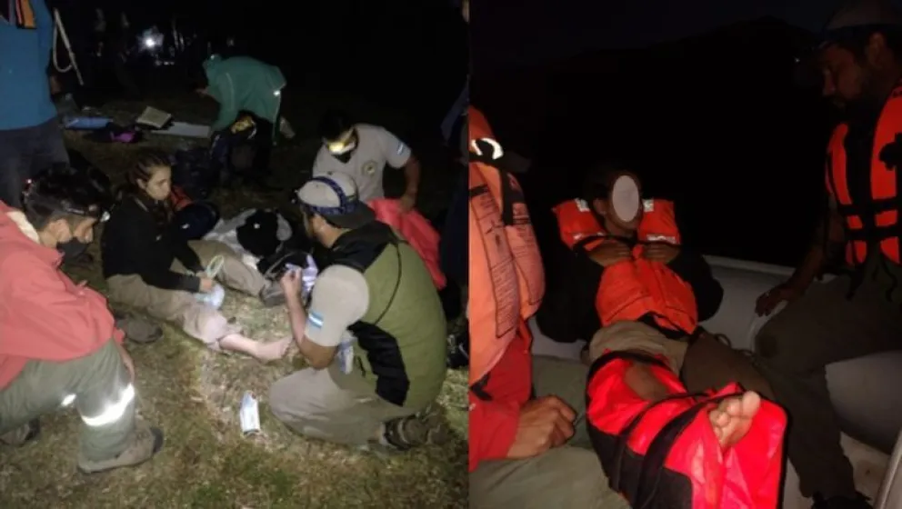 Rescataron por agua y tierra a una joven herida en el Parque Lanín