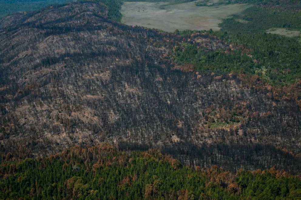 Sigue activo el sector 1B del incendio en los lagos Martin y Steffen
