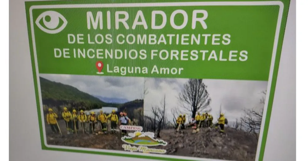 Colocarán un cartel en agradecimiento a los combatientes de incendios forestales