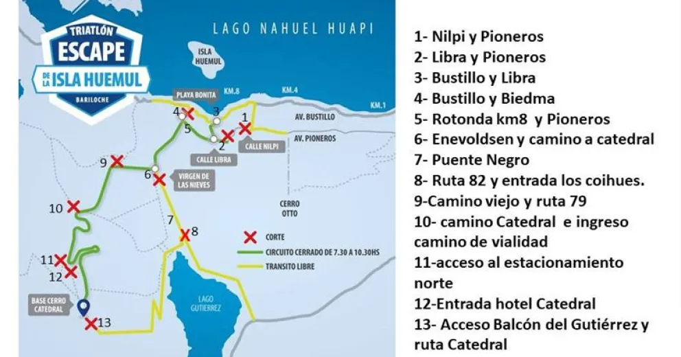 Estos son los cortes de tránsito que habrá el domingo a la mañana