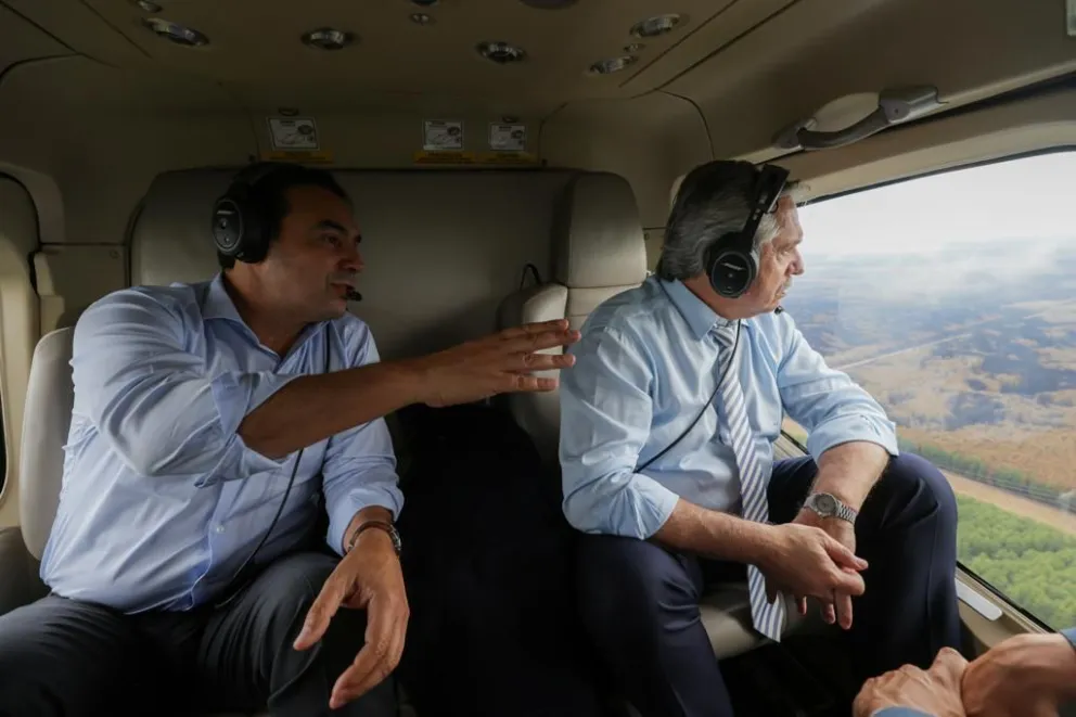 El Presidente sobrevoló zonas afectadas por los incendios forestales en Misiones y Corrientes 