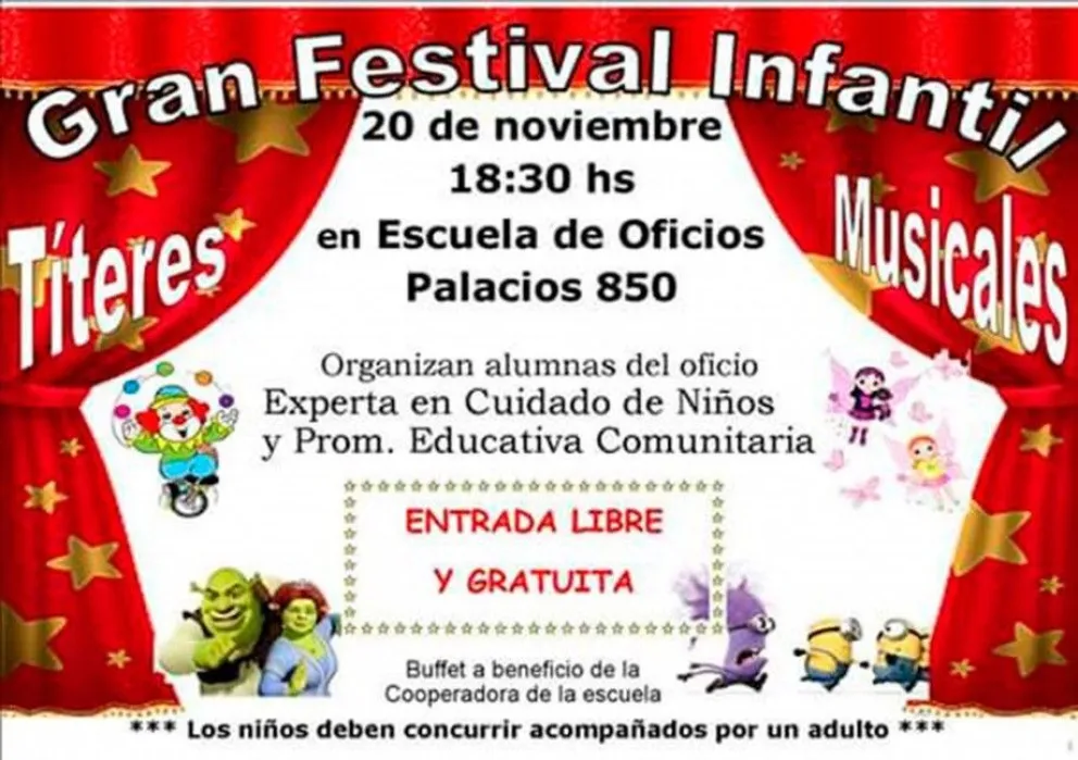 Festival infantil con entrada gratuita