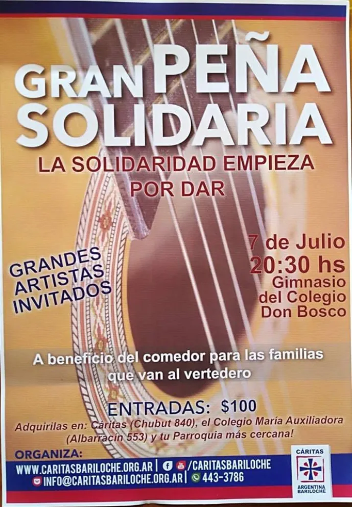 Peña solidaria el próximo sábado