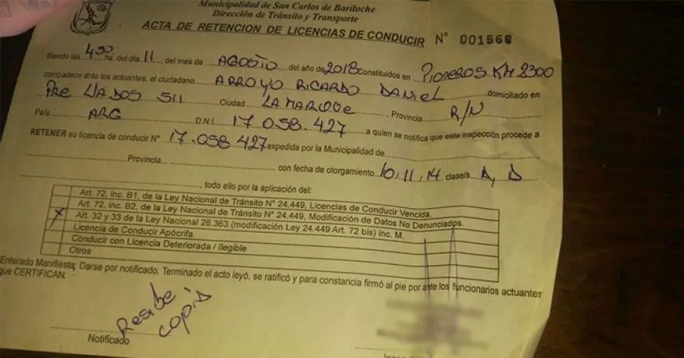 Legislador provincial protagoniza bochornosa situación en control de tránsito