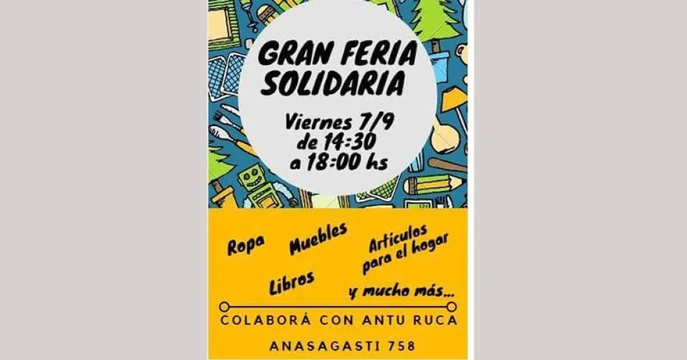 La escuela Antu Ruca invita a la feria solidaria de muebles