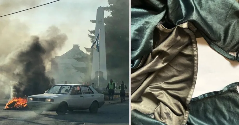 La bandera del monolito quedó arruinada después de una protesta