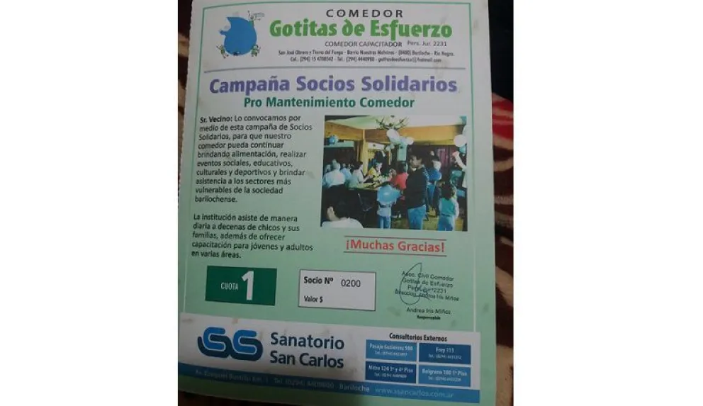 “Gotitas de Esfuerzo” inició una campaña solidaria