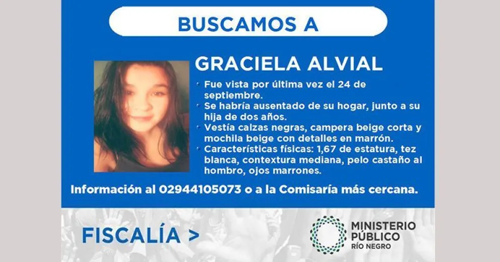 Buscan a la joven Graciela Alvial