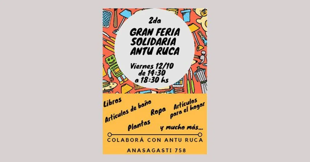 La escuela Antu Ruca invita a la  gran Segunda Feria Solidaria
