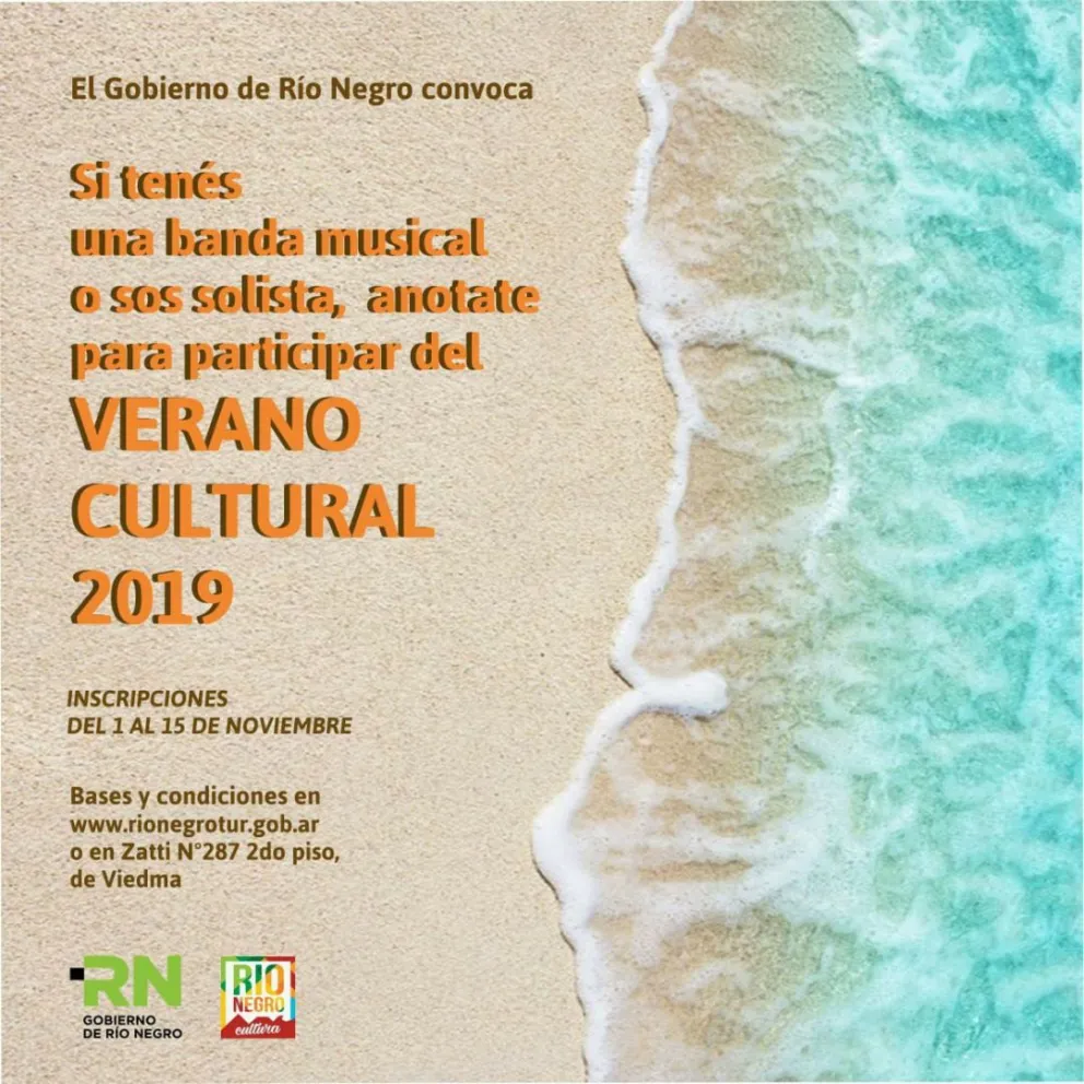 Convocan a bandas y solistas para el Verano Cultural 2019