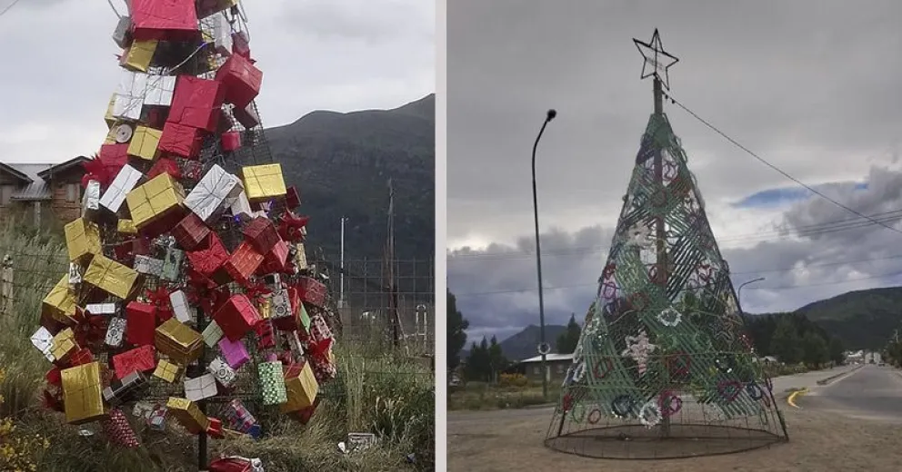 En el Malvinas también encendieron su propio arbolito navideño
