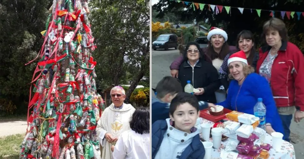 En Virgen Misionera también encendieron un arbolito navideño