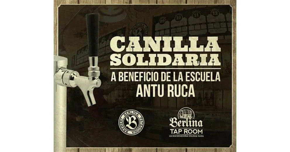 Canilla solidaria de Berlina a beneficio de la escuela Antu Ruca