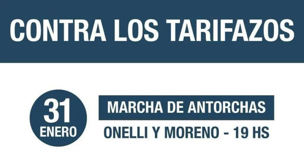 Anunciaron una marcha de antorchas contra los tarifazos   