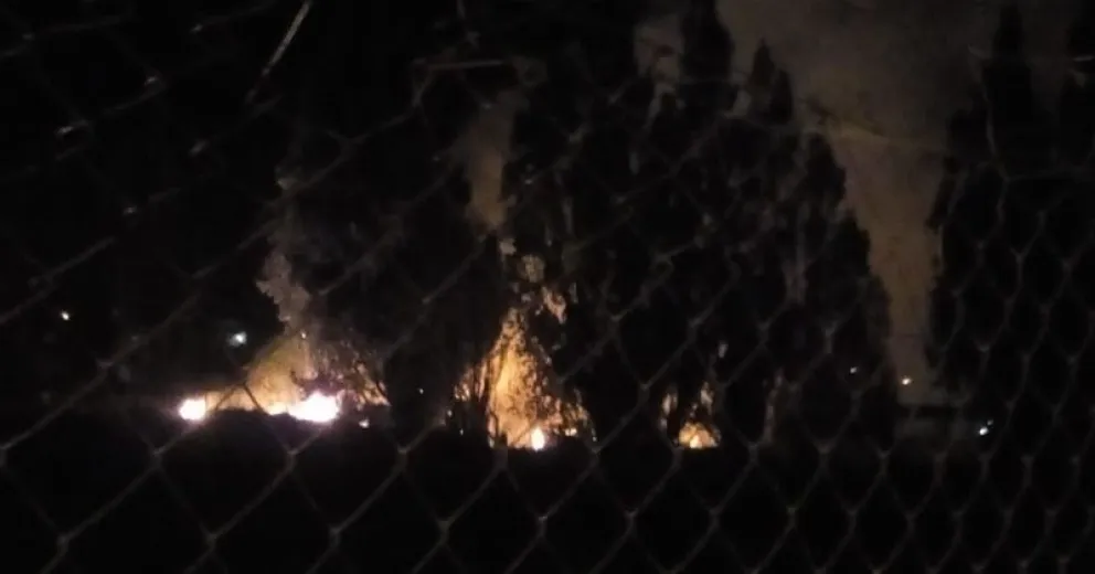 Incendio de pastizales sobre calle Vereertbrugghen