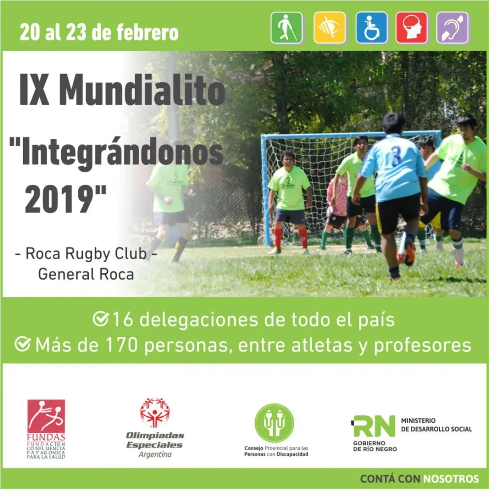 El Mundialito "Integrándonos" se vivirá en Río Negro con atletas de todo el país  