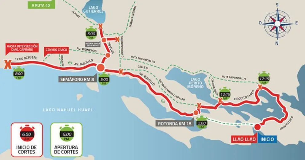 Mirá los detalles y horarios de cortes de calles por el Ironman en Bariloche