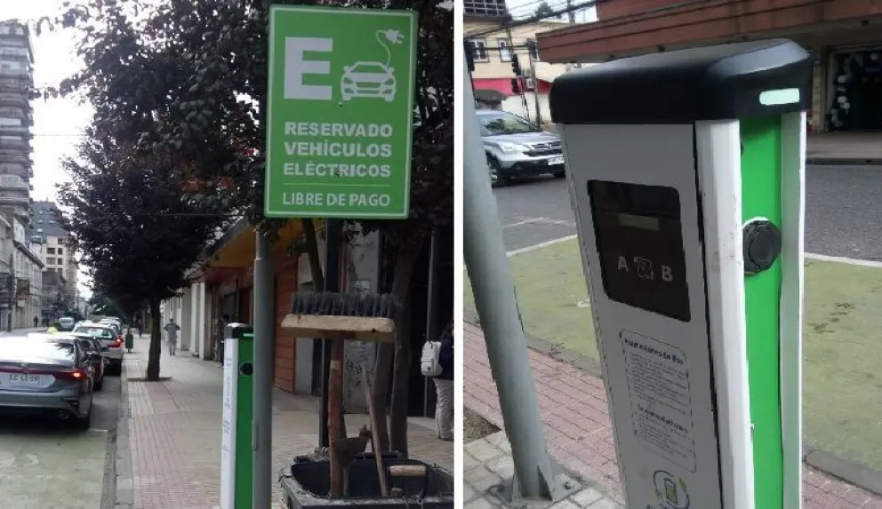 En Osorno existe un punto de carga gratuito para autos eléctricos
