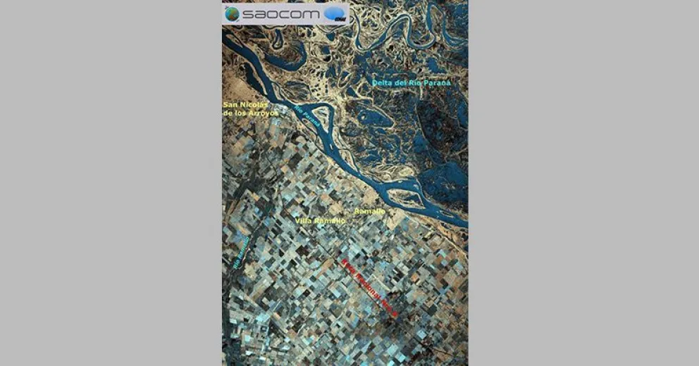 Se dio a conocer una nueva  imagen tomada por el SAOCOM 1A