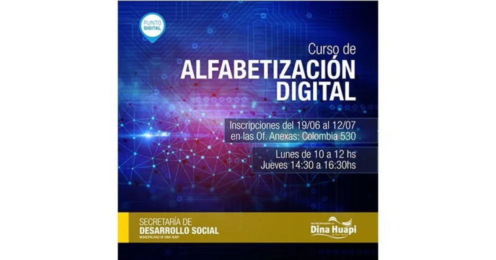Dina Huapi inaugura el Punto Digital con un curso de alfabetización