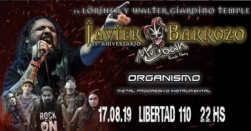 Javier Barrozo trae lo mejor del heavy metal a Bariloche