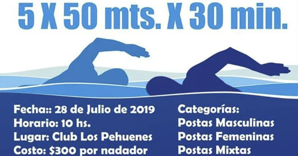 Convocan a Posta Americana de Natación a beneficio