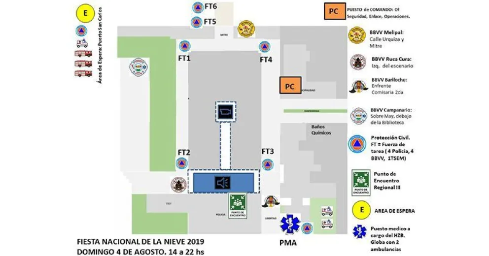 Operativo de seguridad y cortes de calles por la Fiesta de la Nieve