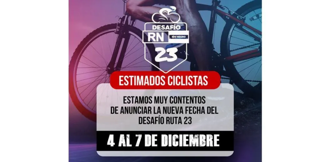 Se reprogramó para diciembre la prueba ciclística "Desafío Ruta 23"