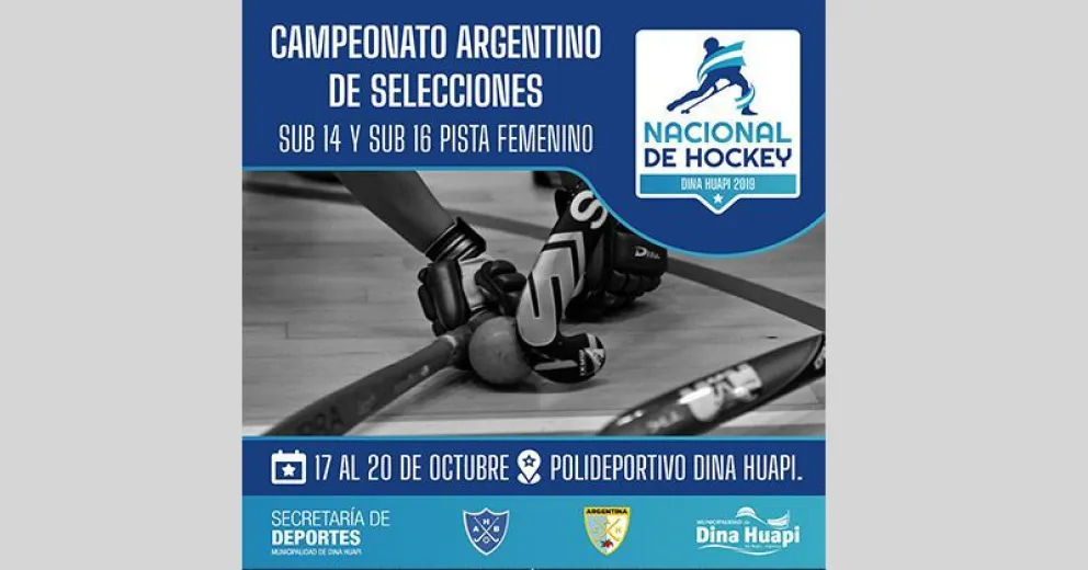 Dina Huapi recibe el Nacional de Hockey Pista Sub 14 y Sub 16