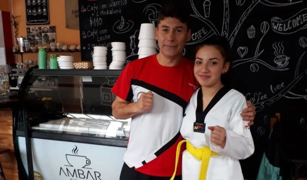 Ámbar Brian de la escuela de Taekwondo Hueche quedó quinta en el Nacional