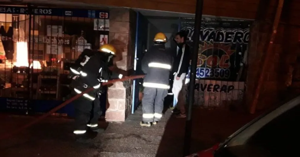 Principio de incendio  en una lavandería