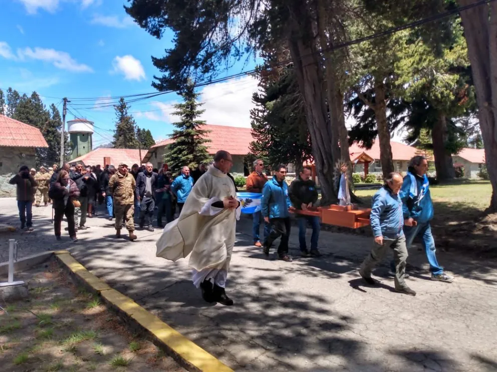 La imagen de la Virgen de Luján estuvo en la Escuela Militar de Montaña
