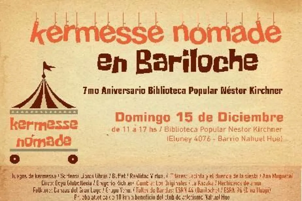 Kermesse Nómade para celebrar el aniversario de la biblioteca Néstor Kirchner