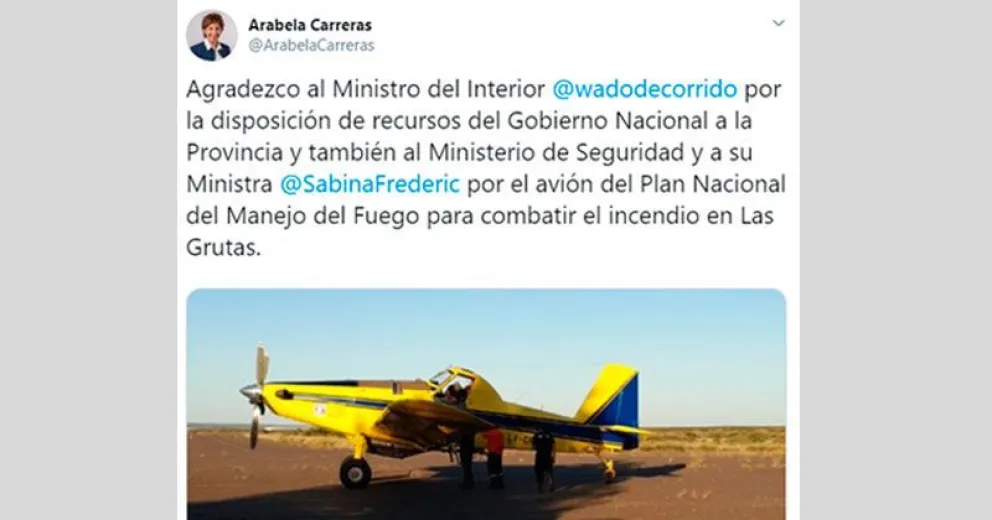 Carreras agradeció a Nación por la intervención en Las Grutas