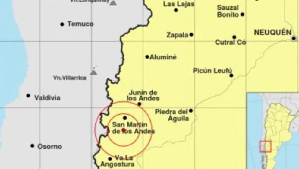 Reportan fuerte sismo al sur de San Martín de los Andes