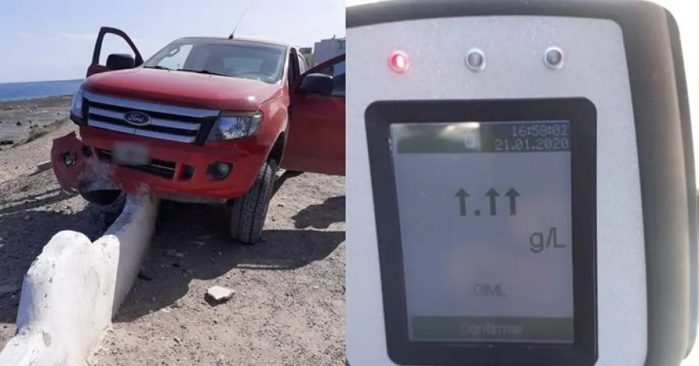 Manejaba tan borracha que casi cae por un acantilado y rompió el alcoholímetro