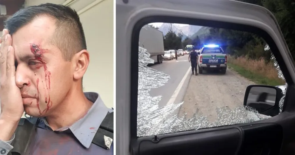 Atacaron un móvil de la Policía y lastimaron a un efectivo en Villa Mascardi