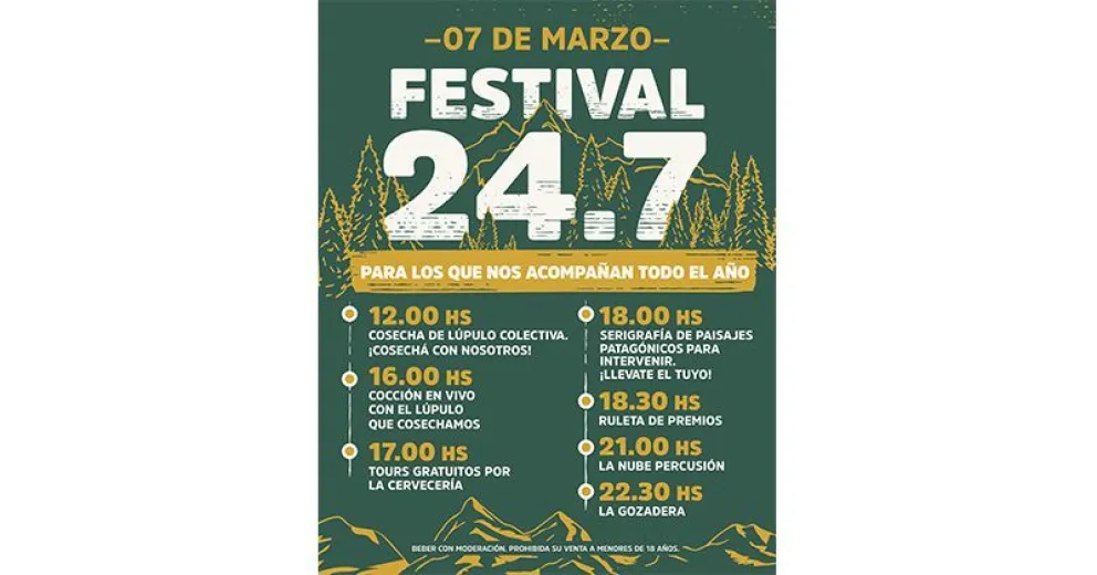 Cerveza Patagonia invita a todos al Festival 24.7