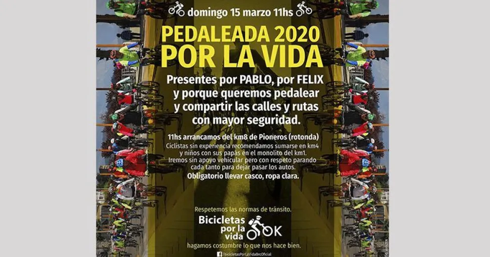 El domingo harán una nueva Bicicleteada por la vida